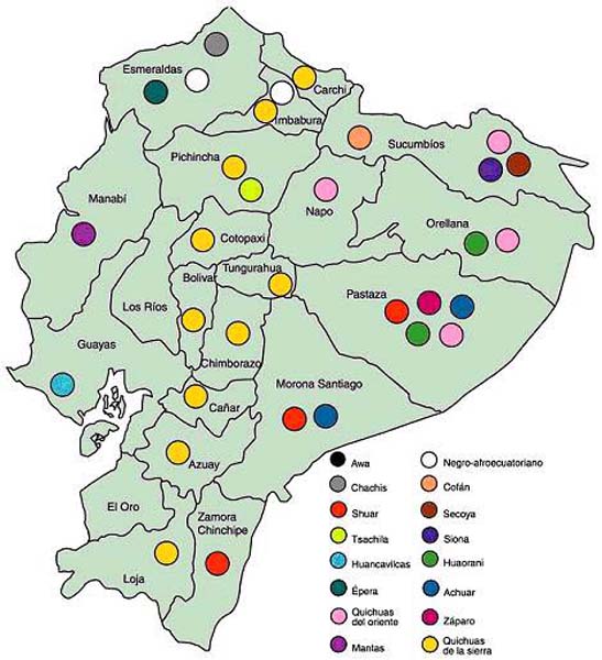Etnias del Ecuador - Distribución de etnias